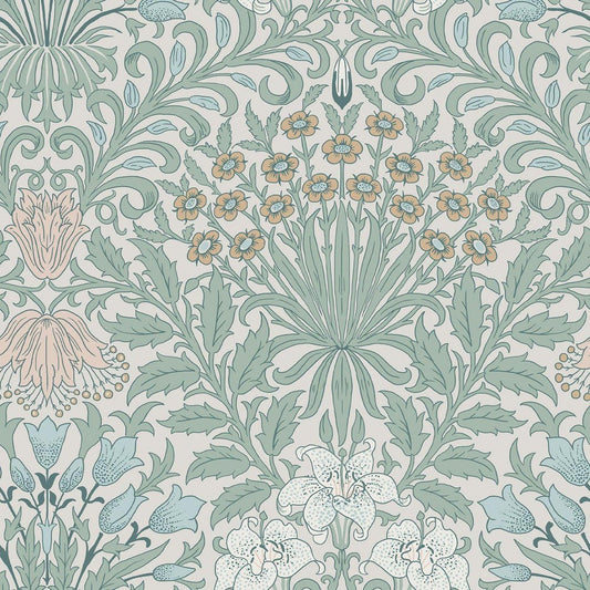 140496 - Garden Wallpaper - Cottage Blues - William Morris