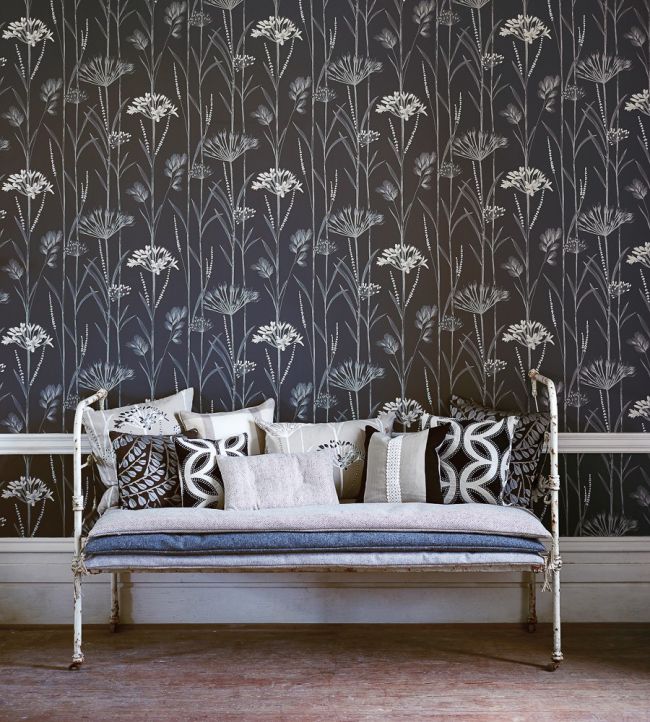 Gardinum Wallpaper - Charcoal Flint And Gilver - HPOW110556 - Harlequin - Morris Wallpaper