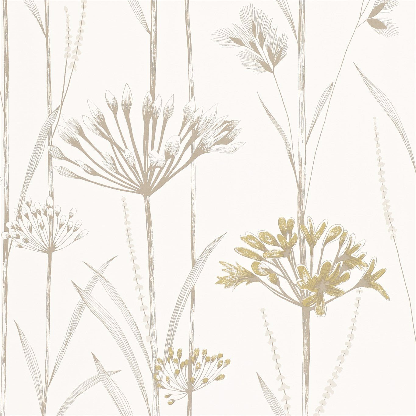 Gardinum Wallpaper - Ivory & Gold - Harlequin - HPOW110554 - Morris Wallpaper