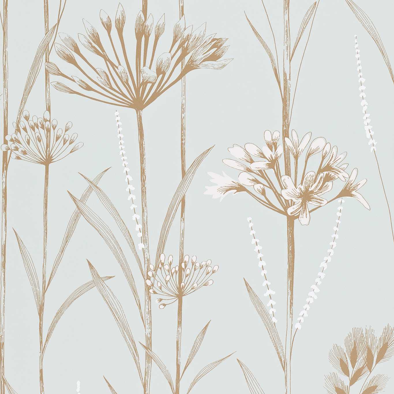 Gardinum Wallpaper - Seafoam/Gold/Gold - Harlequin - HPOW110558 - Morris Wallpaper