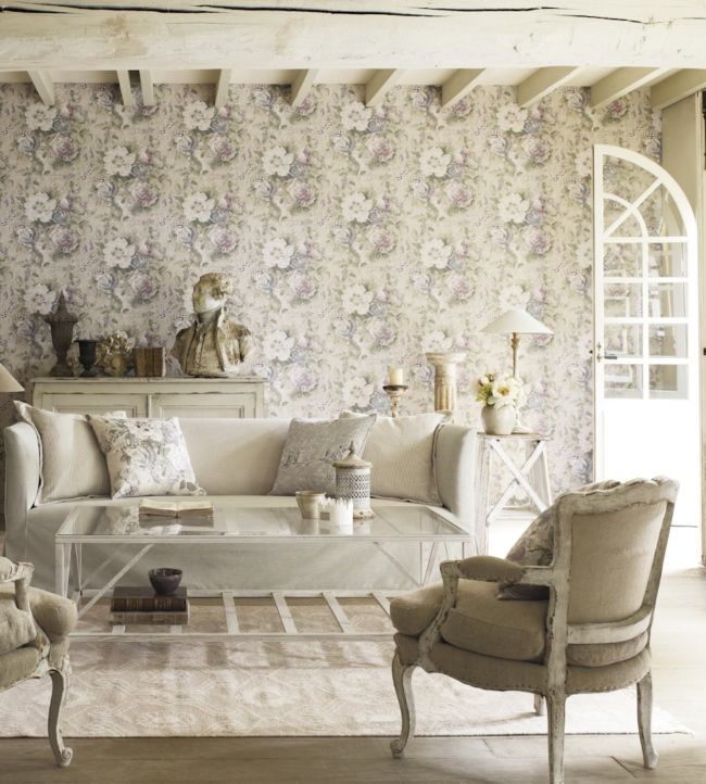 Giselle Wallpaper - Silver/Pewter - DFAB214089 - Sanderson - Morris Wallpaper