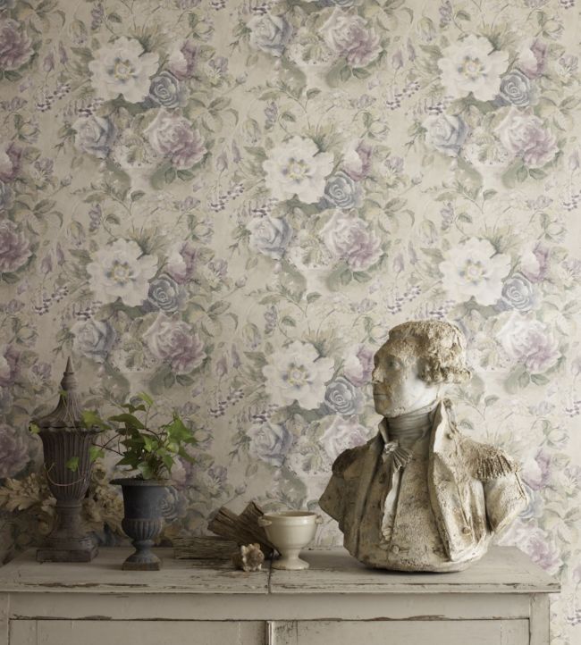 Giselle Wallpaper - Silver/Pewter - DFAB214089 - Sanderson - Morris Wallpaper