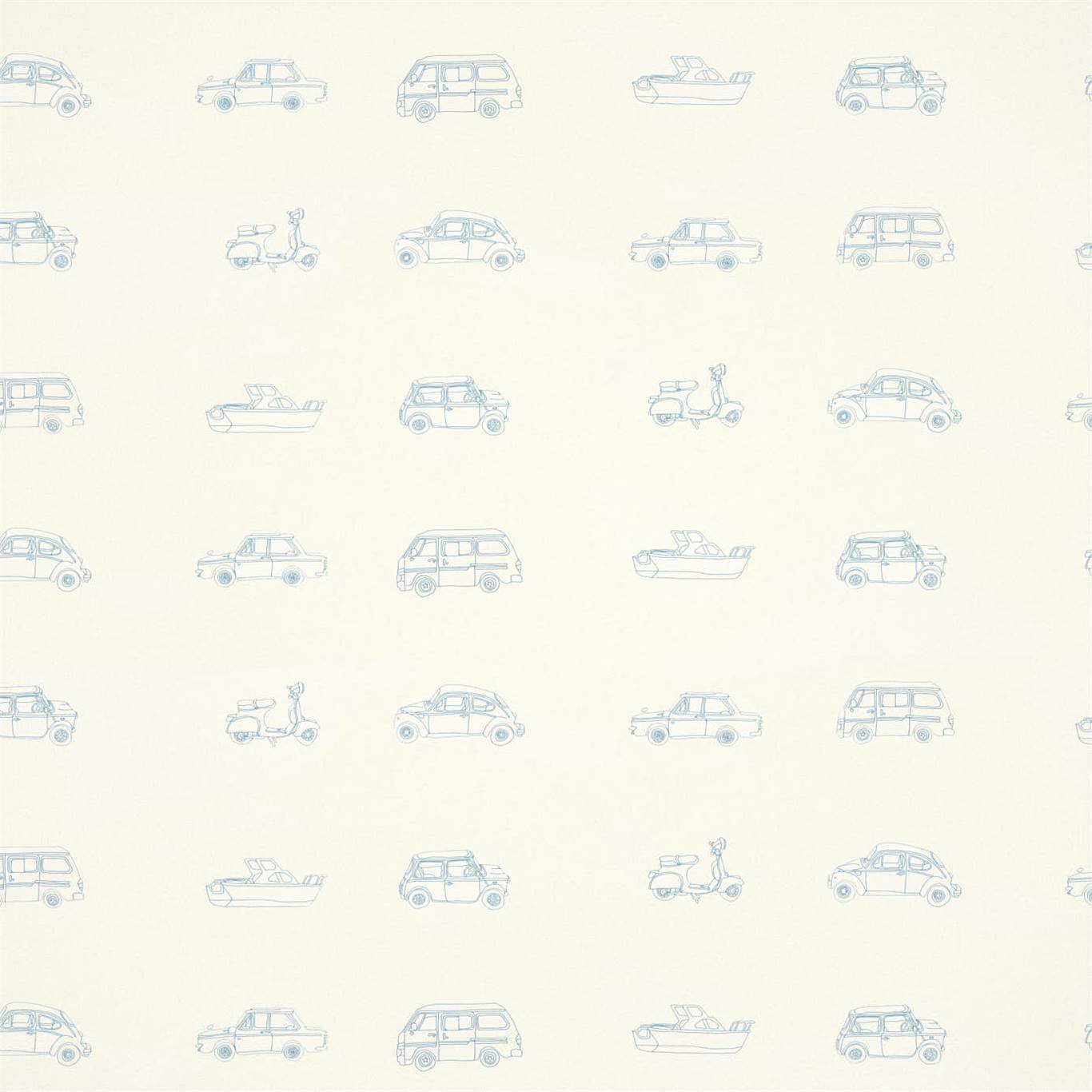 Go Go Retro Wallpaper - Aqua & White - HLTF112652 - Harlequin - Premier Wallcovering