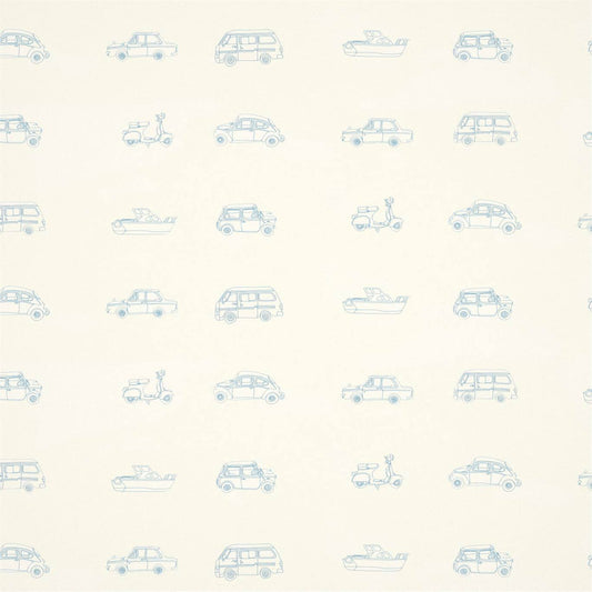 Go Go Retro Wallpaper - Aqua & White - HLTF112652 - Harlequin - Premier Wallcovering