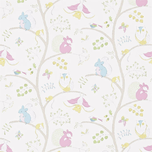 Going Batty Wallpaper - Pink/Blue - Sanderson - DLIT214017