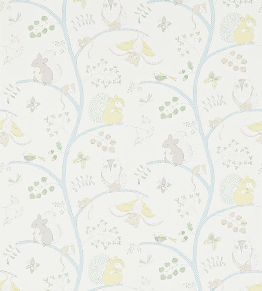 Going Batty Wallpaper - Sky Blue/Buttercup - DLIT214016 - Sanderson - Morris Wallpaper