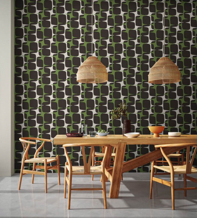 Going Lohko Wallpaper - Juniper / Liquorice - NBIW113036 - Scion
