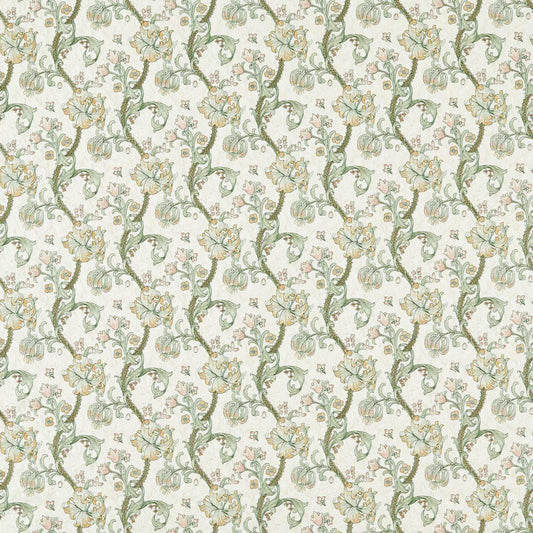 Golden Lily Embroidery Fabric - Linen/Blush - F1742/02 - Clarke & Clarke