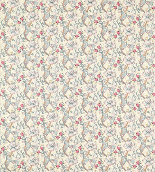Golden Lily Fabric - Dove/Plum - F1677/01 - Clarke & Clarke