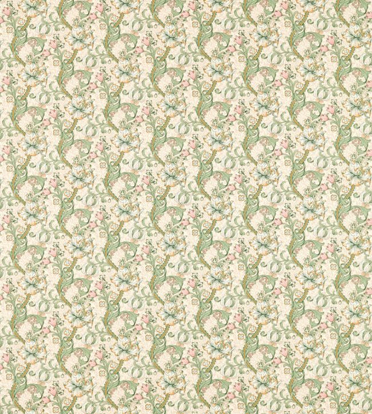 Golden Lily Fabric - Linen/Blush - F1677/03 - Clarke & Clarke