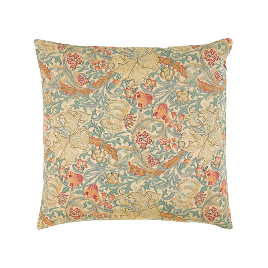 Golden Lily Light Tapestry Cushion with Feather Filler - Hines - 1115 - Morris Wallpaper