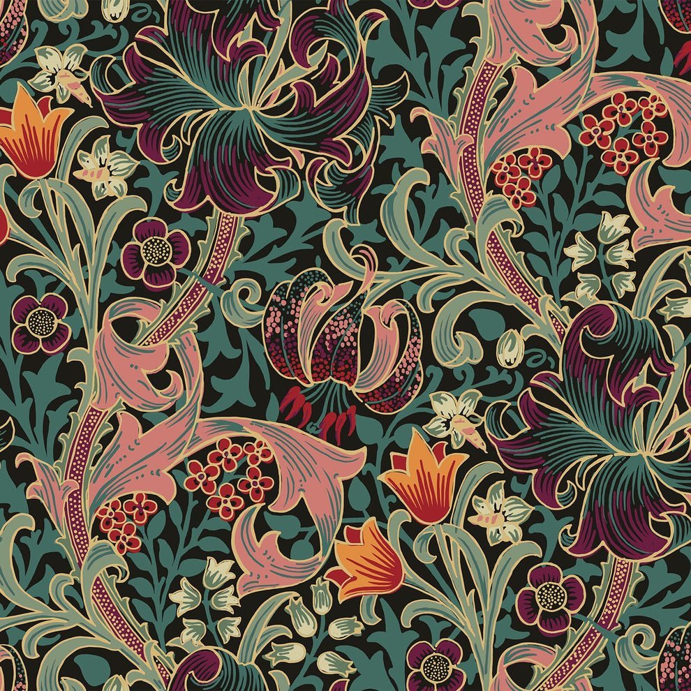 Golden Lily Wallpaper - Lowest US Price: SALE – Morris Wallpaper