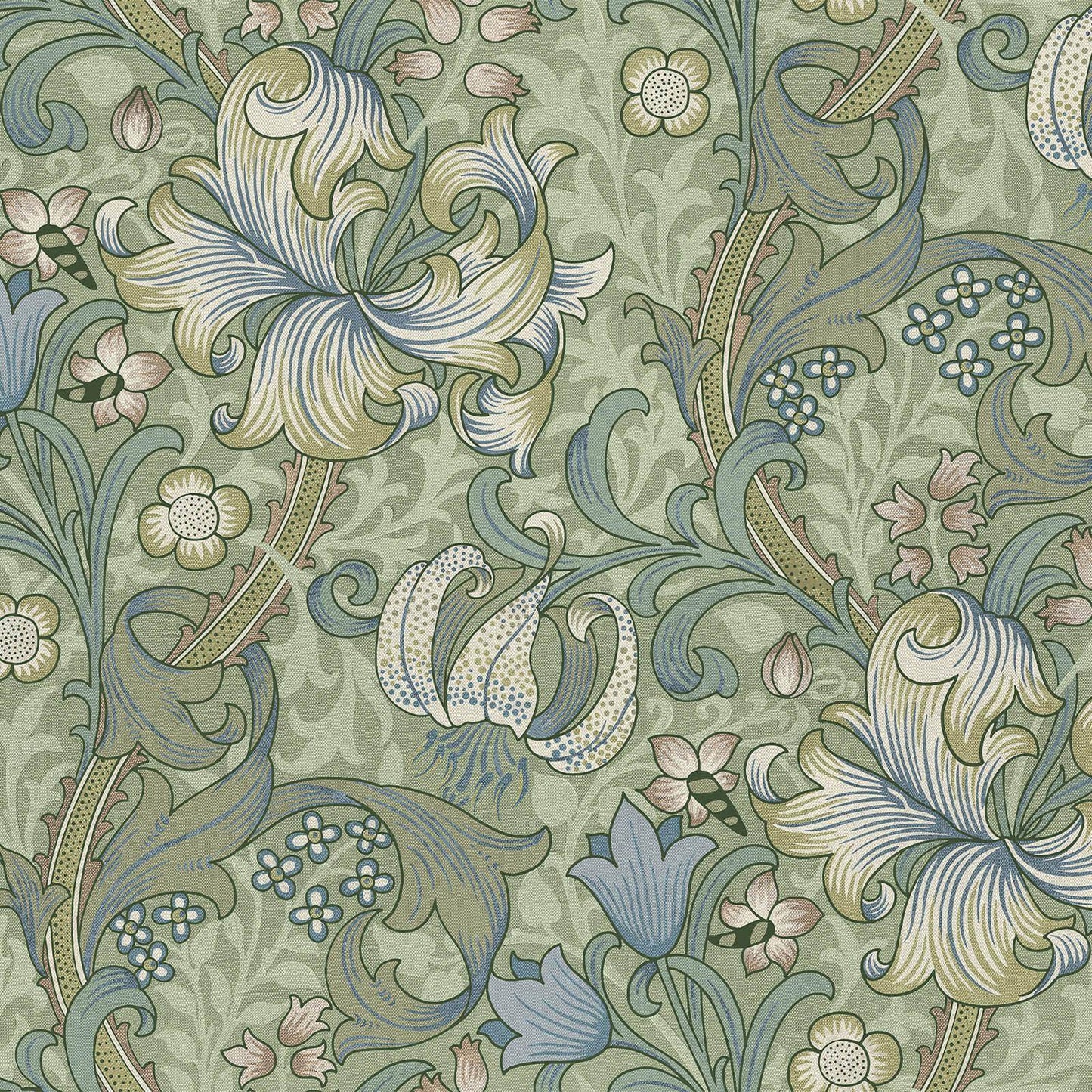 1-WA-GOL-DI-APP-XXX - Golden Lily Wallpaper - Apple - House of Hackney