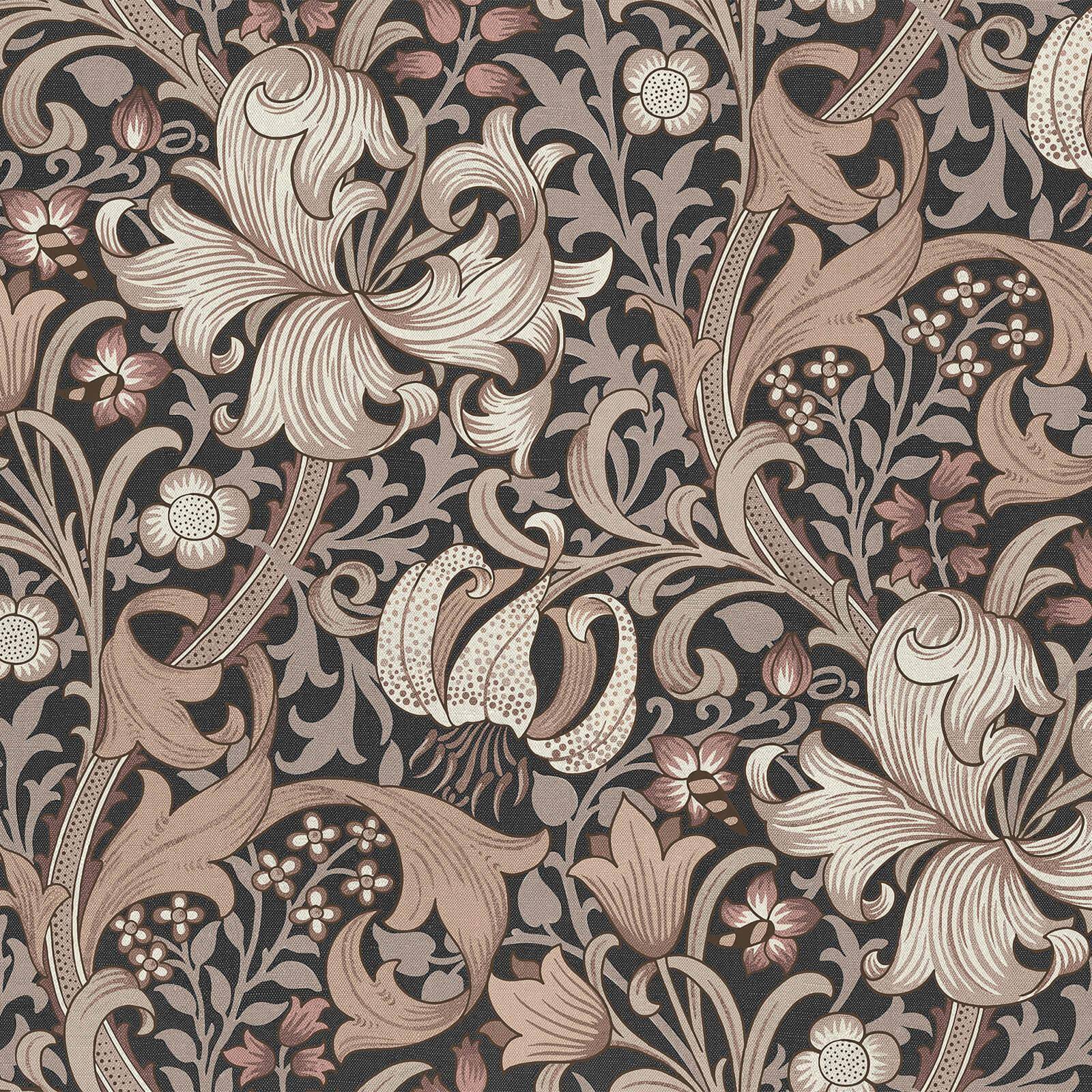 1-WA-GOL-DI-BLK-XXX - Golden Lily Wallpaper - Black - House of Hackney