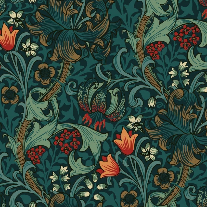 GOLDEN LILY Wallpaper - Midnight - 1-WA-GOL-DI-MID-XXX - House of Hackney - Morris Wallpaper