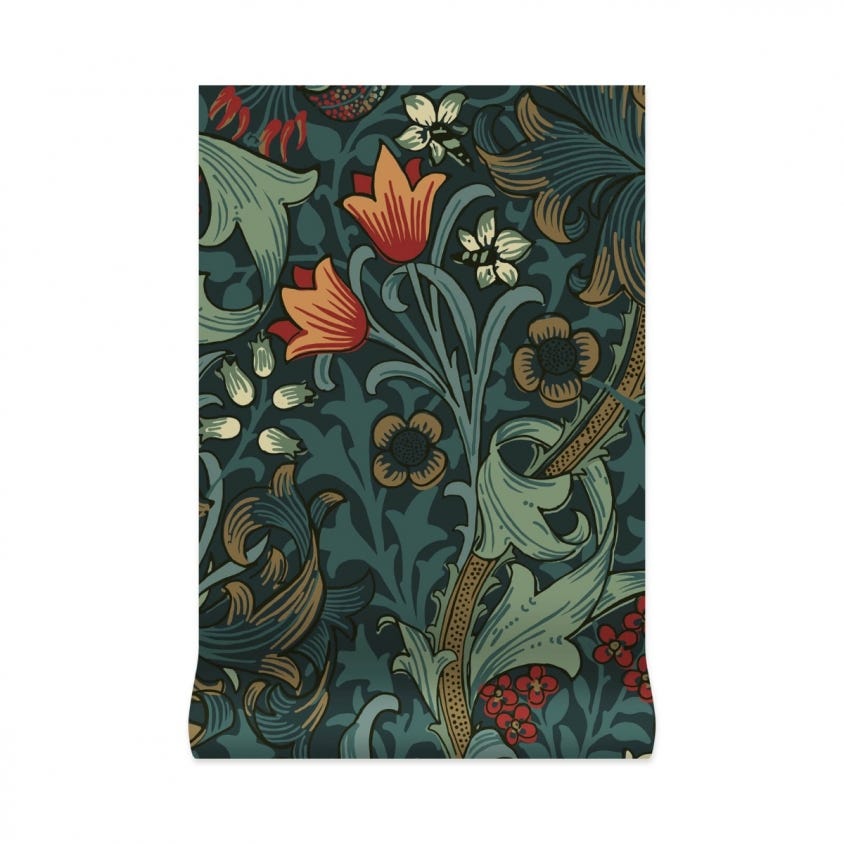 GOLDEN LILY Wallpaper - Midnight - 1-WA-GOL-DI-MID-XXX - House of Hackney - Morris Wallpaper