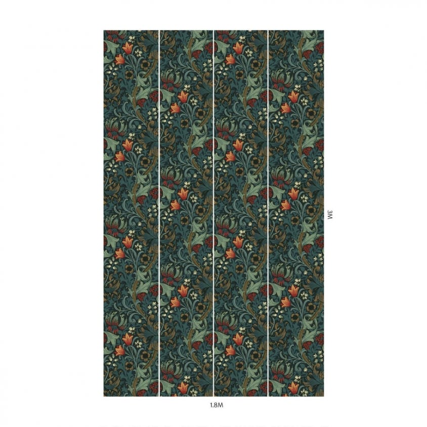 GOLDEN LILY Wallpaper - Midnight - 1-WA-GOL-DI-MID-XXX - House of Hackney - Morris Wallpaper