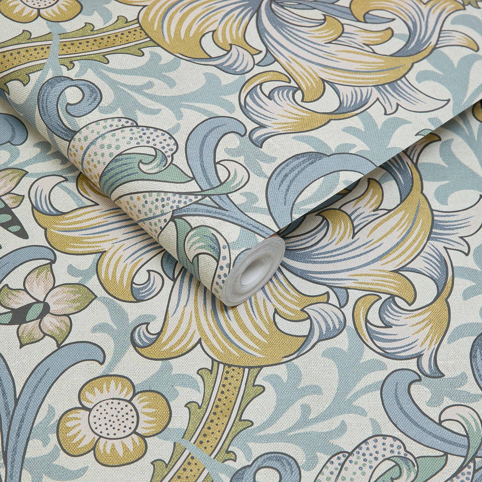 1-WA-GOL-DI-MOO-XXX - Golden Lily Wallpaper - Moonstone - House of Hackney