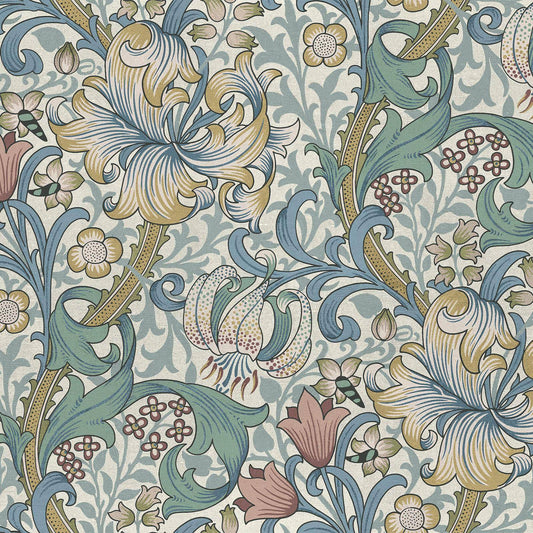 1-WA-GOL-DI-MOO-XXX - Golden Lily Wallpaper - Moonstone - House of Hackney