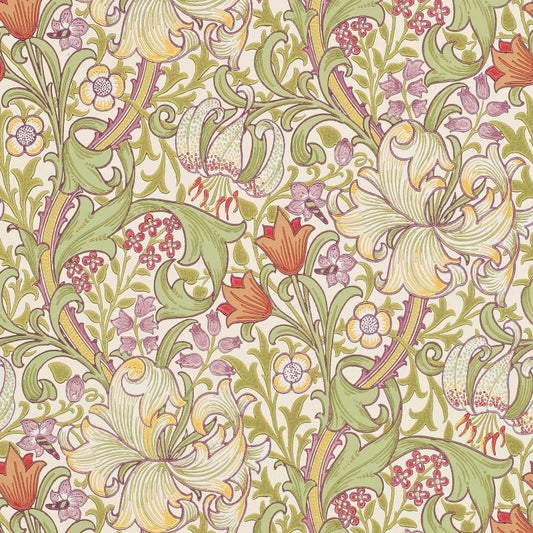 Golden Lily Wallpaper - Olive/Russet - 210399 - Morris & Co