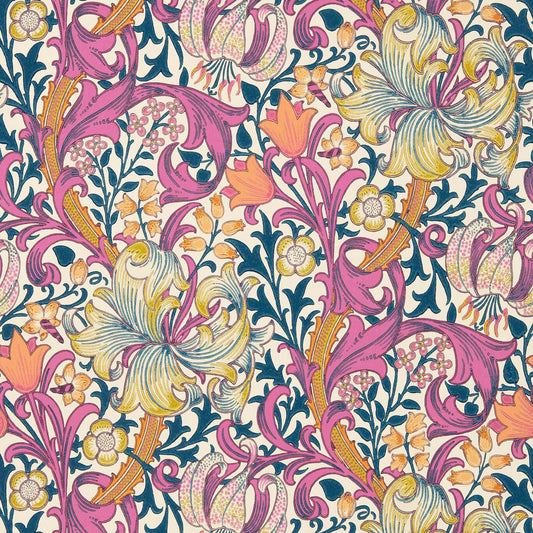 Golden Lily Wallpaper - Pink Fizz - 510006 - Morris & Co