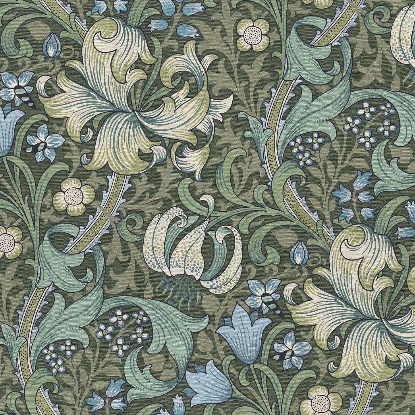 1-WA-GOL-DI-VER-XXX - Golden Lily Wallpaper - Verde - House of Hackney