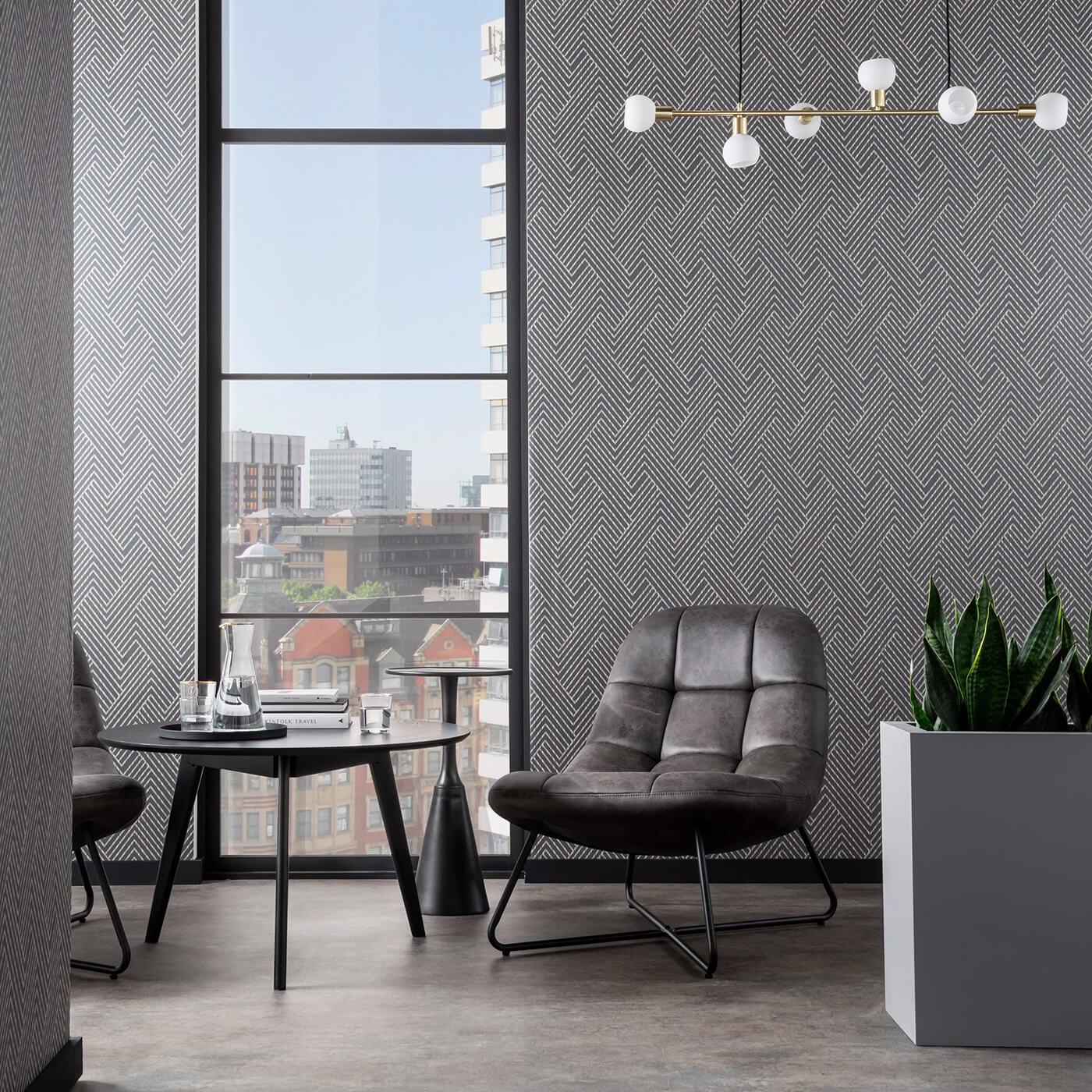 Grassetto Wallpaper - Charcoal - Clarke & Clarke - W0181/01 - Morris Wallpaper