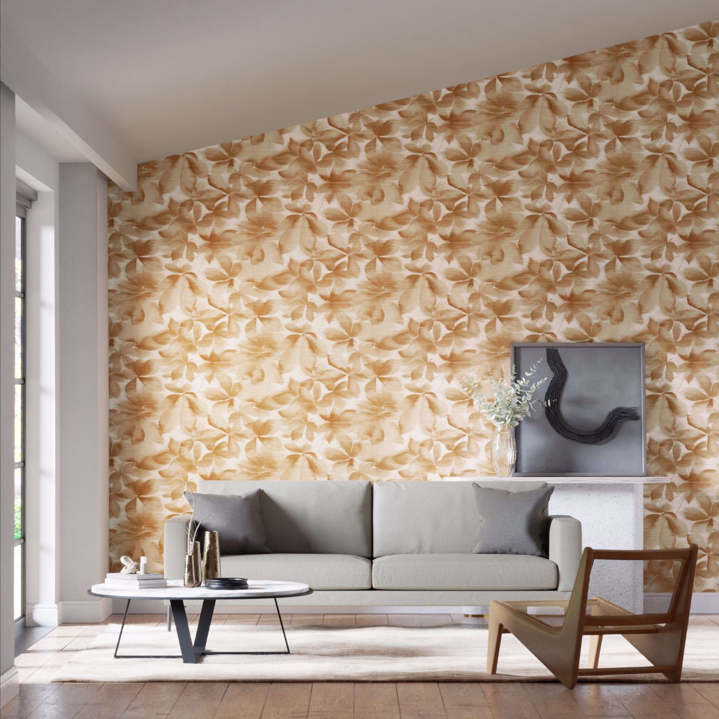 Grounded Wallpaper - Baked Terracotta/Parchment - HC4W113007 - Harlequin - Premier Wallcovering