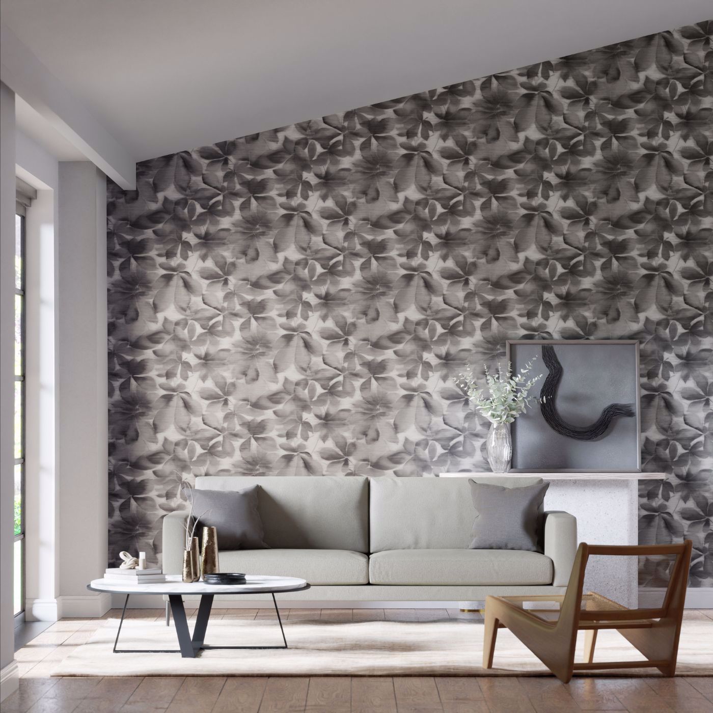 Grounded Wallpaper - Black Earth/Parchment - HC4W113005 - Harlequin - Morris Wallpaper