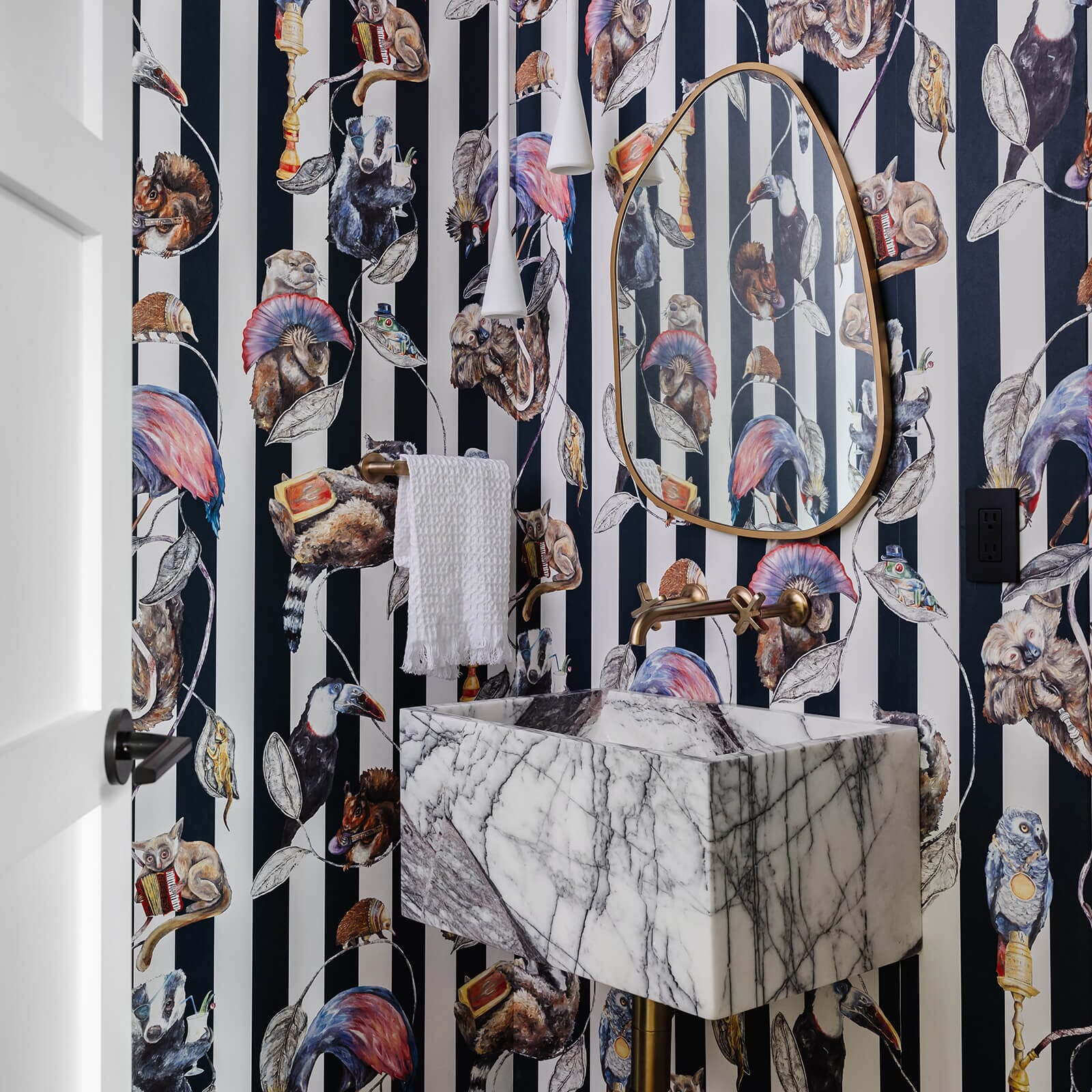 Hackney Empire Stripe Wallpaper - Midnight - House of Hackney - 1-WA-HAC-DI-MID-STR - Morris Wallpaper