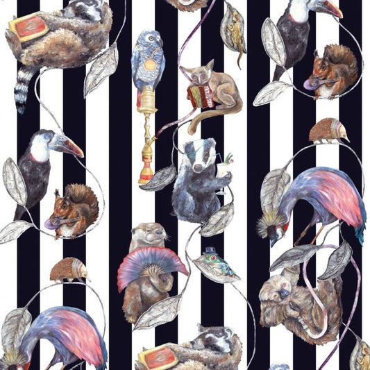 Hackney Empire Stripe Wallpaper - Midnight - House of Hackney - 1-WA-HAC-DI-MID-STR - Morris Wallpaper