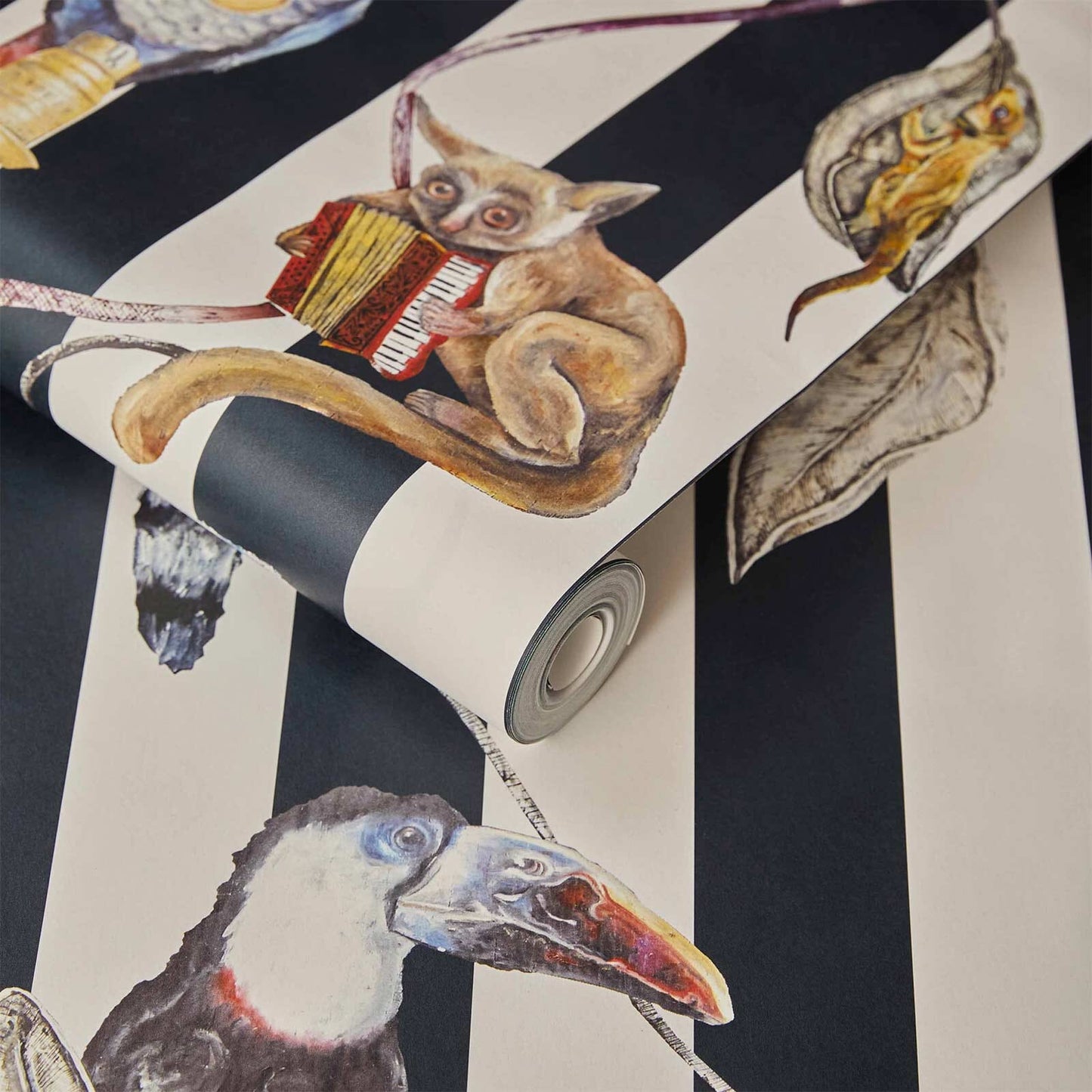 Hackney Empire Stripe Wallpaper - Midnight - House of Hackney - 1-WA-HAC-DI-MID-STR - Morris Wallpaper