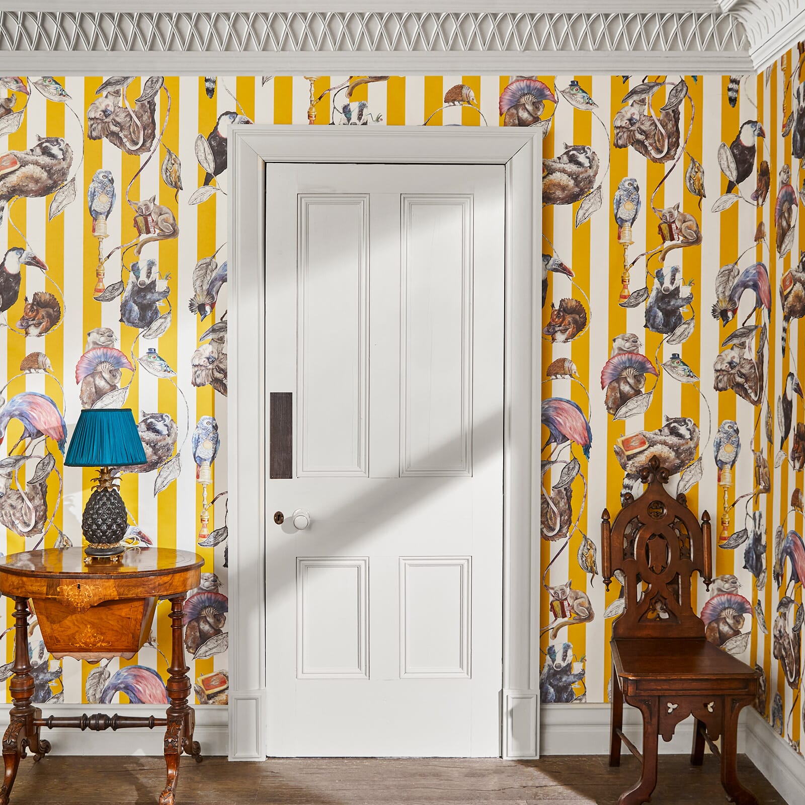 Hackney Empire Stripe Wallpaper - Ochre - House of Hackney - 1-WA-HAC-DI-OCH-STR - Morris Wallpaper