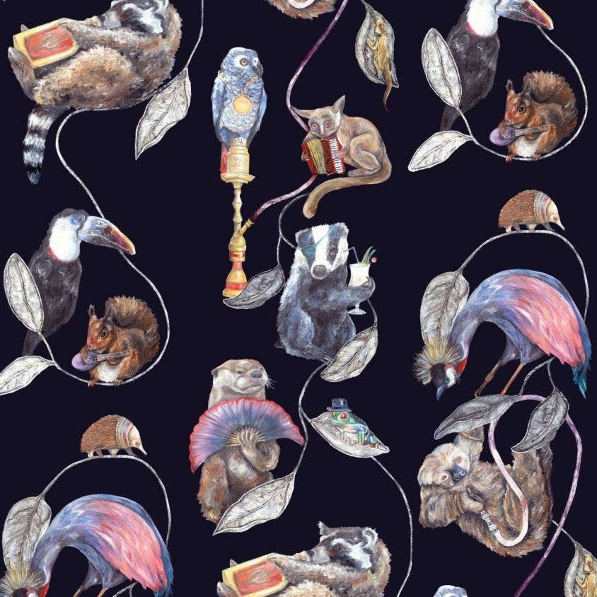 Hackney Empire Wallpaper - Midnight - House of Hackney - 1-WA-HAC-DI-MID-XXX - Morris Wallpaper