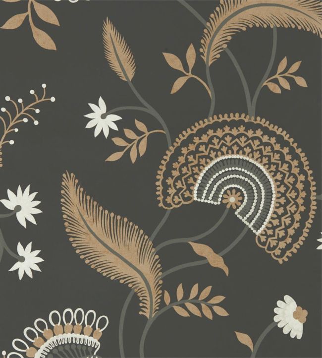 Hakimi Wallpaper - Ebony - DCPW216769 - Sanderson - Morris Wallpaper