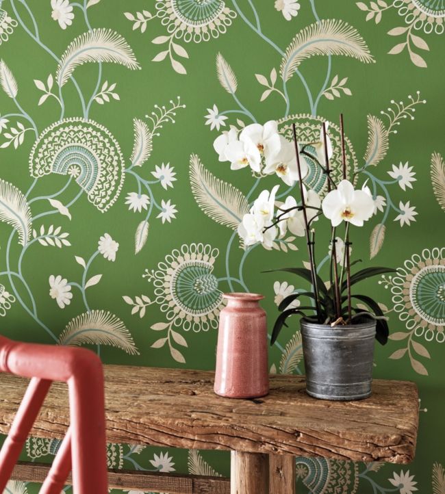 Hakimi Wallpaper - Emerald - DCPW216768 - Sanderson - Morris Wallpaper