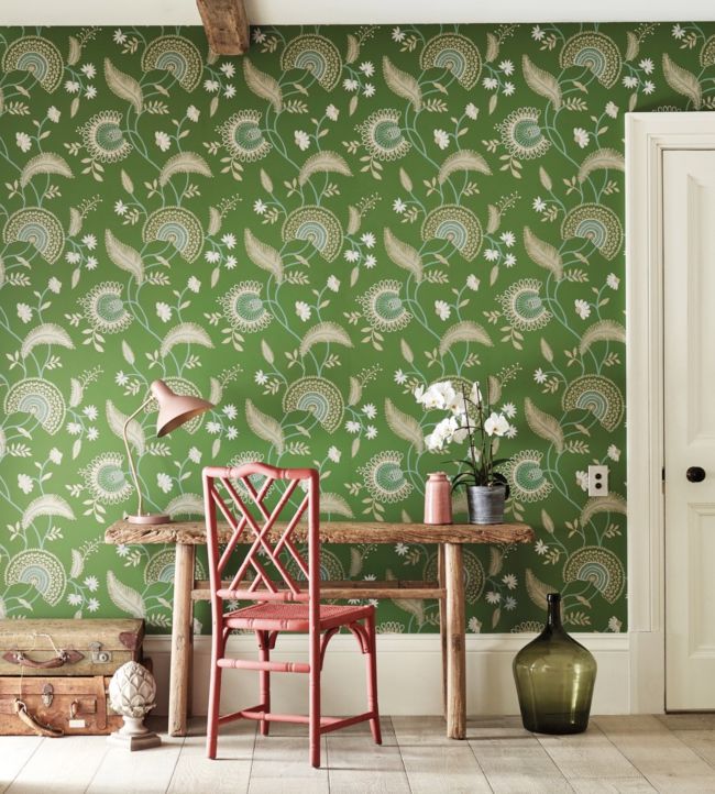 Hakimi Wallpaper - Emerald - DCPW216768 - Sanderson - Morris Wallpaper