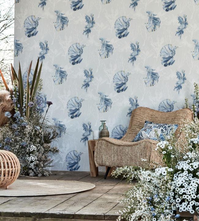 Halfmoon Wallpaper - Gilver/ Tranquility - HTEW112765 - Harlequin - Morris Wallpaper