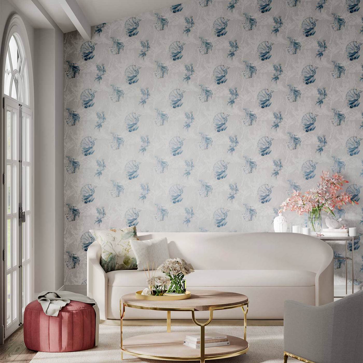 Halfmoon Wallpaper - Stillness/Indigo - Harlequin - HTEW112766 - Morris Wallpaper