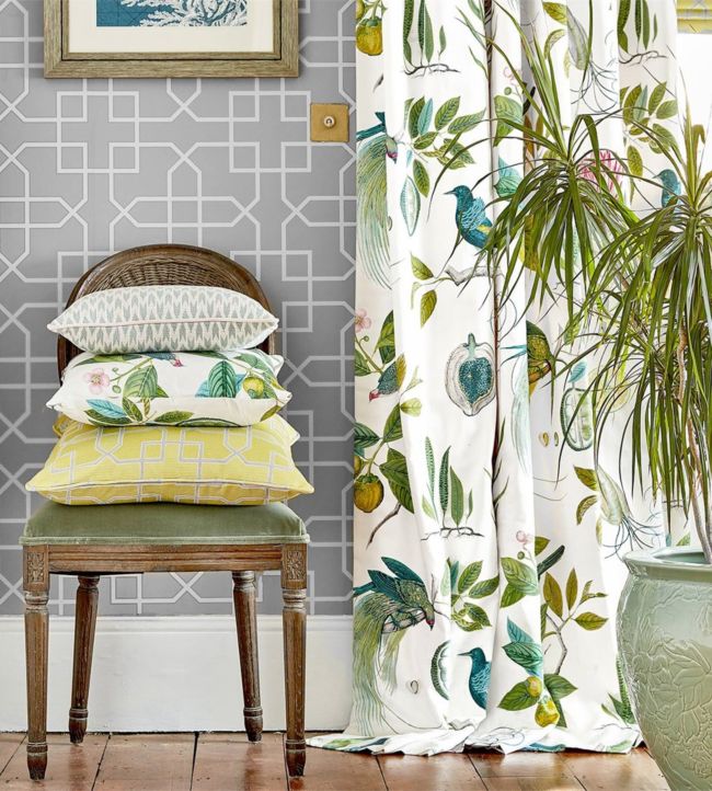 Hampton Trellis Wallpaper - Linen - DGLW216659 - Sanderson - Morris Wallpaper