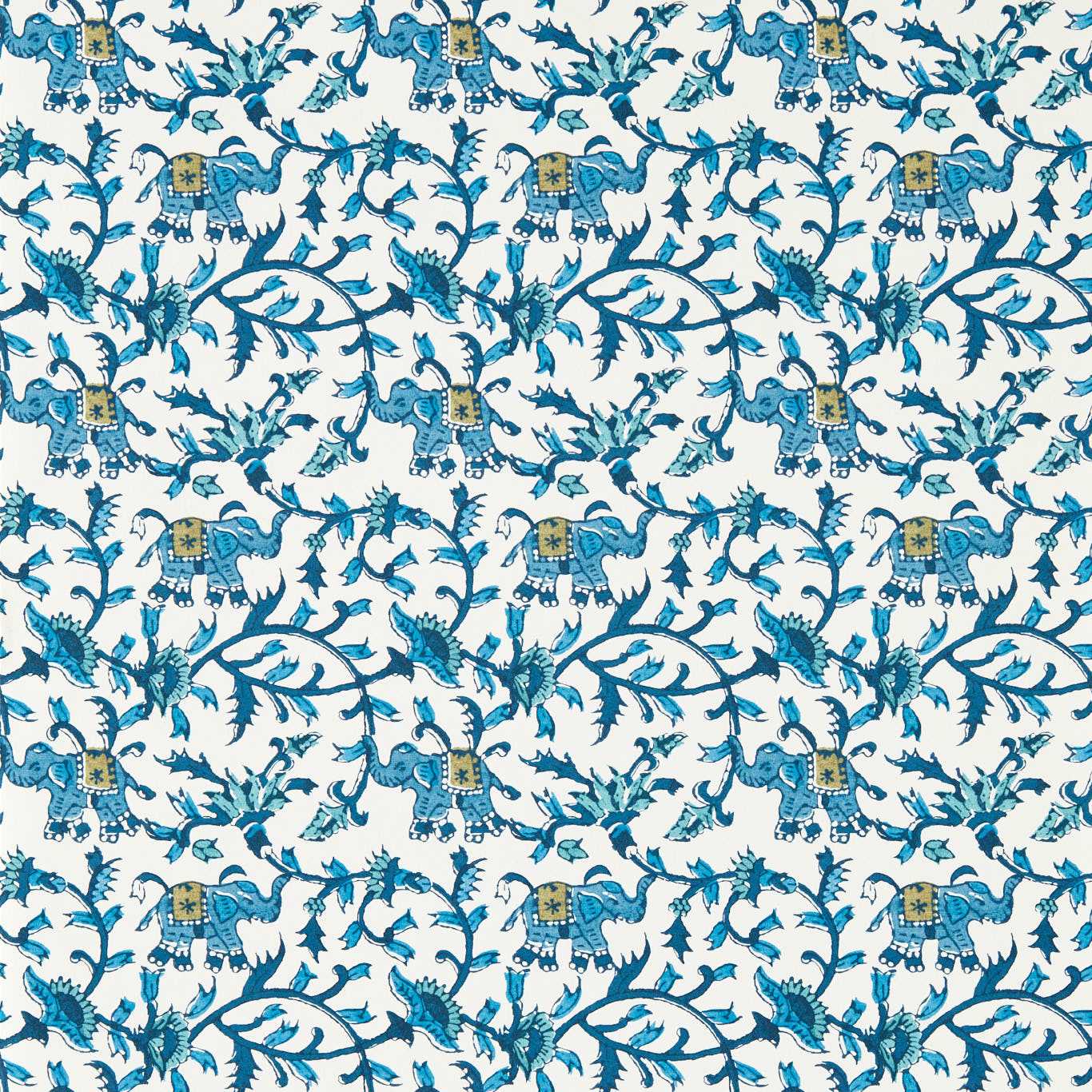 Hathi Wallpaper - Cobalt - Clarke & Clarke - W0236/01 - Morris Wallpaper