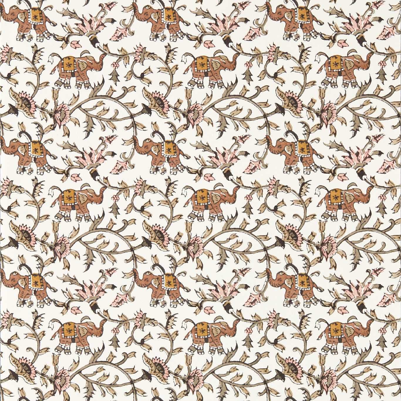 Hathi Wallpaper - Natural - Clarke & Clarke - W0236/02 - Morris Wallpaper