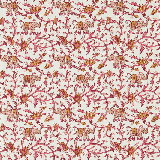 Hathi Wallpaper - Raspberry - Clarke & Clarke - W0236/03 - Morris Wallpaper