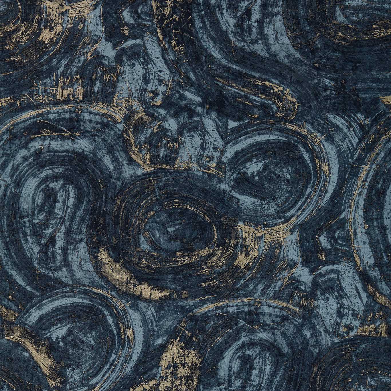 Hatoum Wallpaper - Ink/Gilver - Clarke & Clarke - W0222/02 - Morris Wallpaper