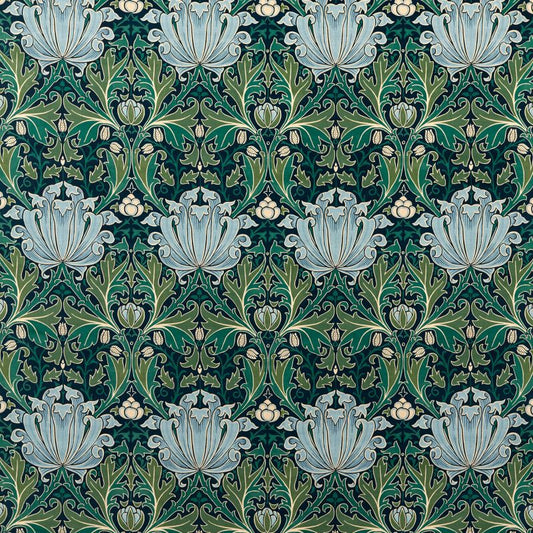 Helena Velvet Fabric - Indigo/Boughs - Morris & Co - 227237 - Premier Wallcovering