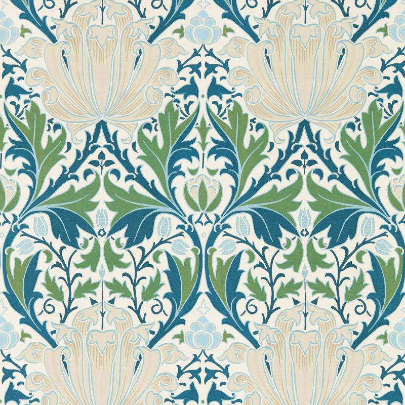 Helena Wallpaper - Indigo/Forest - 217360 - Morris & Co