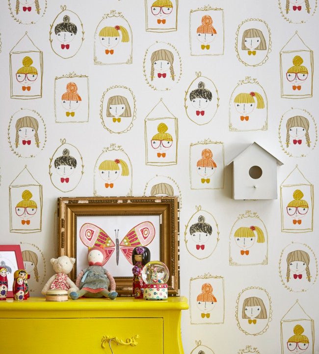 Hello Dolly Wallpaper - Sunshine / Tangerine - 111266 - Scion - Morris Wallpaper