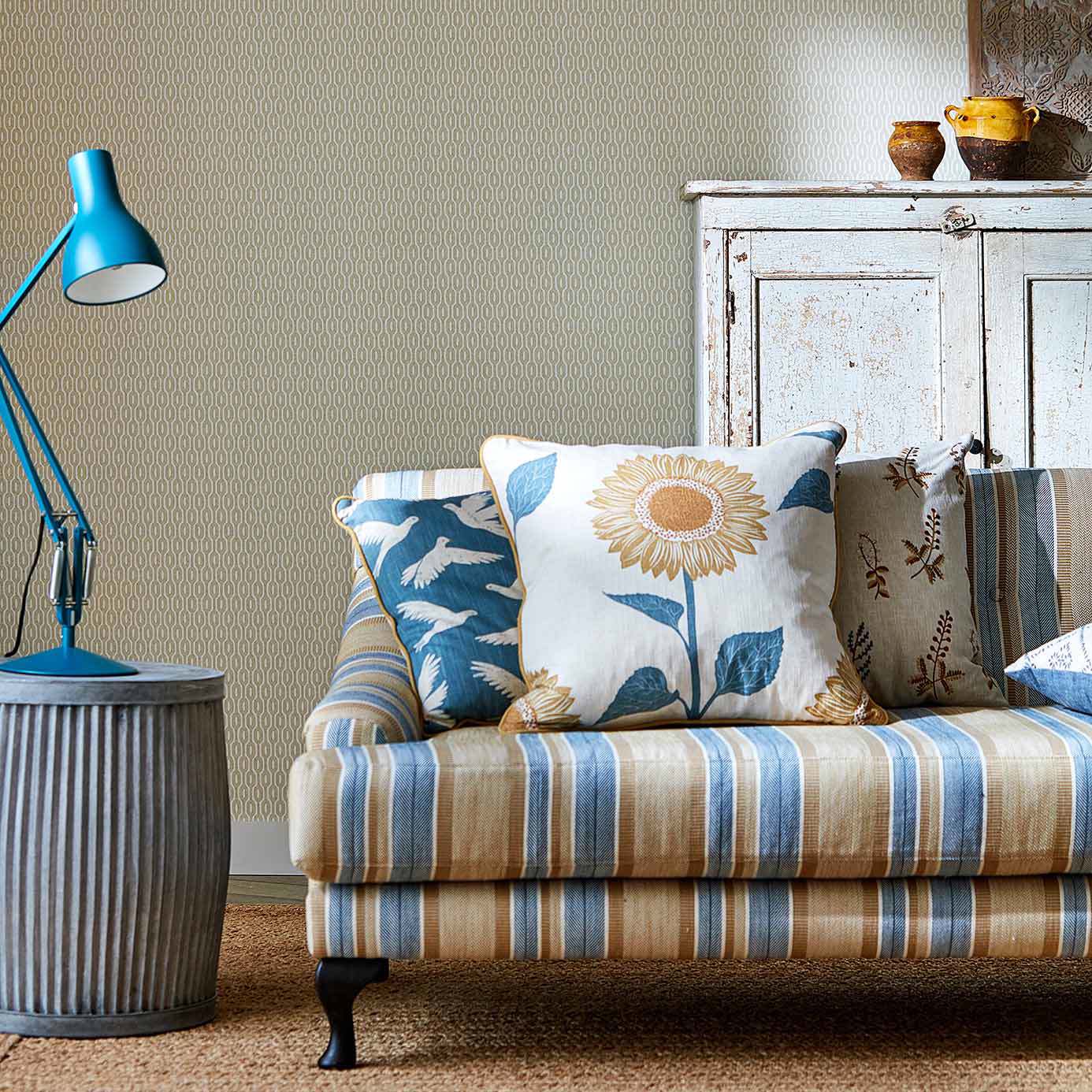 Hemp Wallpaper - Mineral - Sanderson - DHPO216368 - Morris Wallpaper