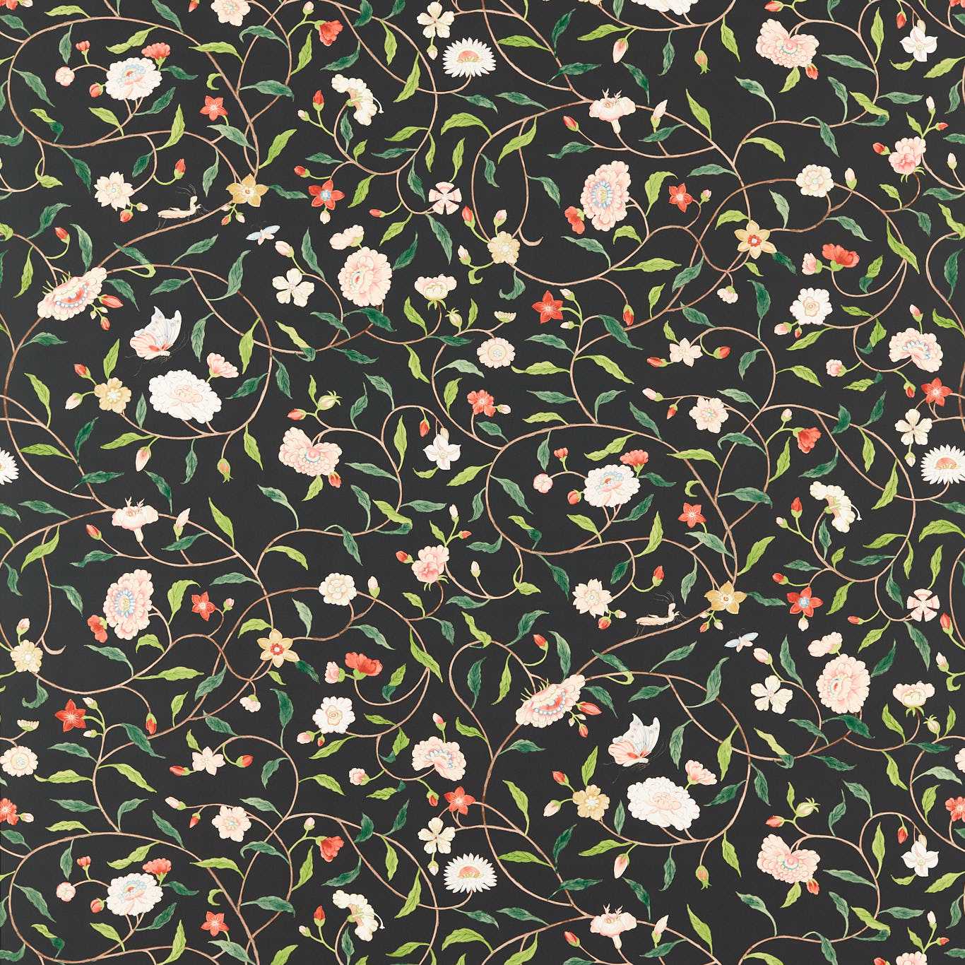 Henrietta's Trail Wallpaper - Vine Black - Zoffany - ZATW313055 - Morris Wallpaper