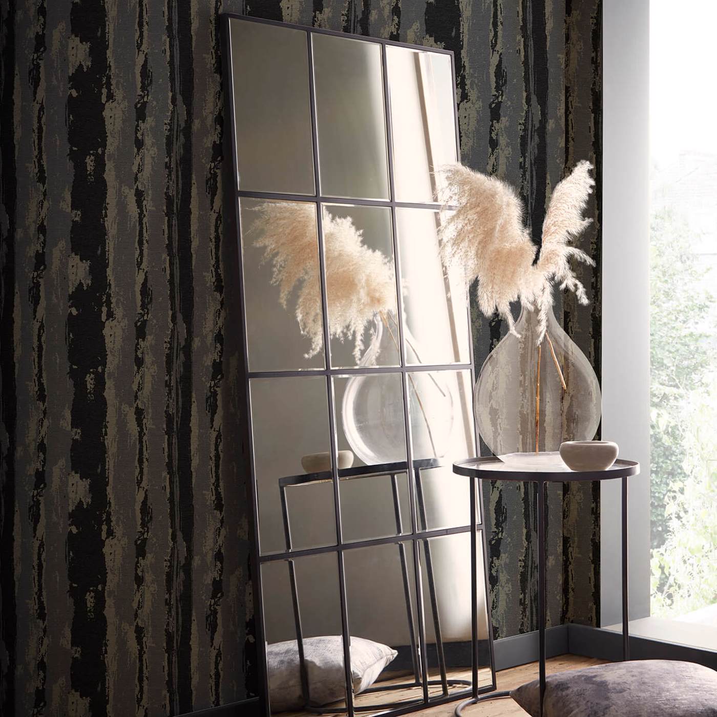 Herrera Wallpaper - Noir - Clarke & Clarke - W0223/03 - Morris Wallpaper